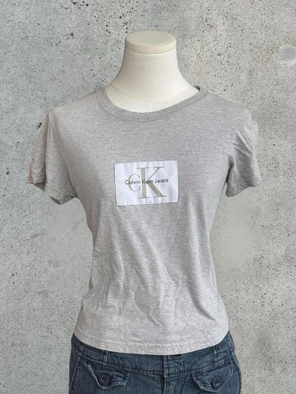 Calvin Klein Jeans Light Gray Short Sleeve Logo Tee